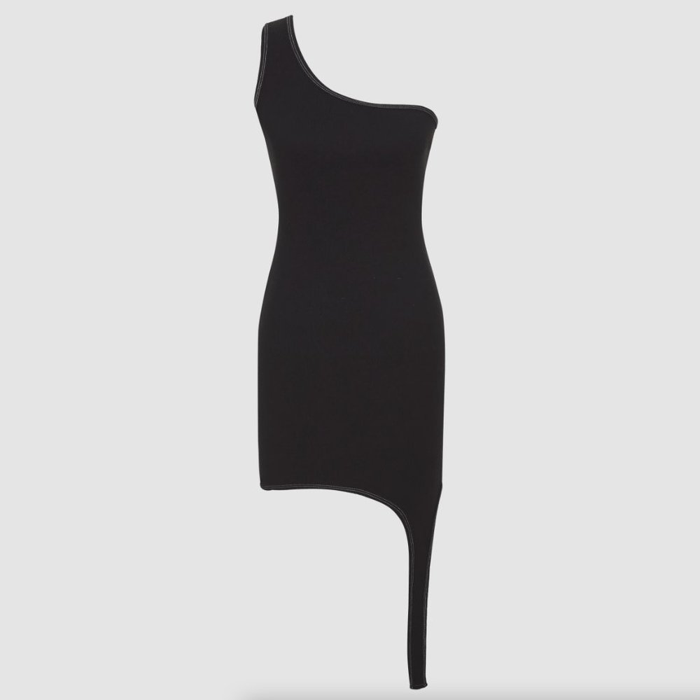 Tyler Lambert Uno Dress Assemetrical Ribbed